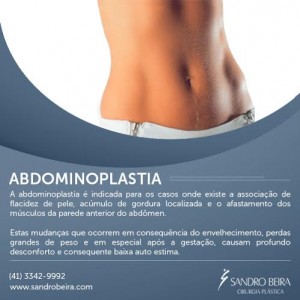 A abdominoplastia é indicada para os casos onde existe a associação de flacidez de pele, acúmulo de gordura localizada e o afastamento dos músculos da parede anterior do abdômen. 